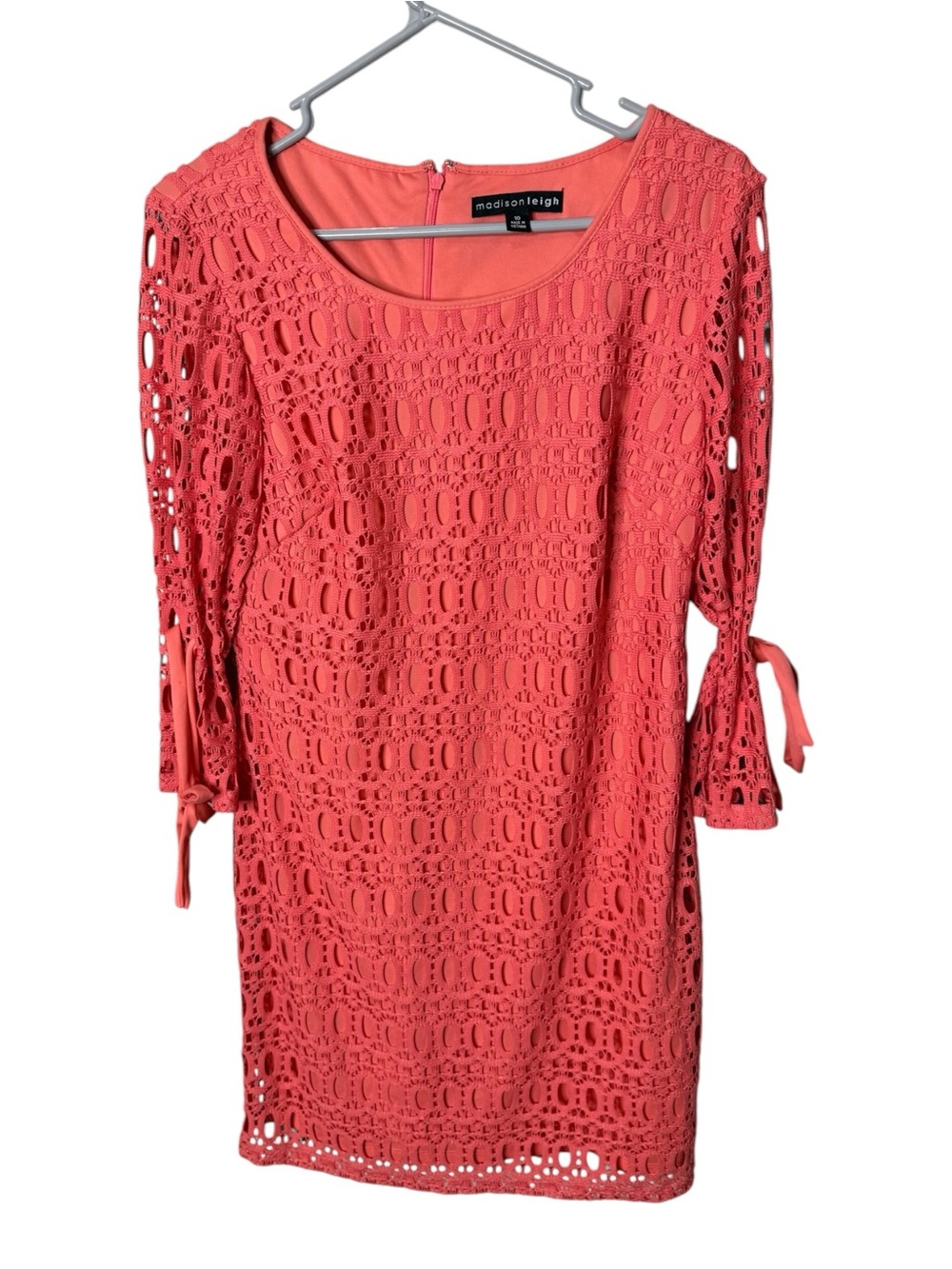 Madison Leigh Coral Pink Size 10 Lace Cutout Dress